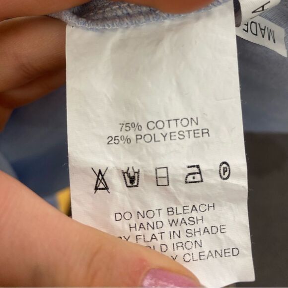 D Designs ladies Small Blue Sweater Tee w/ Multi Buttons - Picture 3 of 4